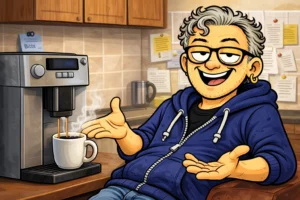 Quatschko - die welt dreht sich immer weiter -wichtig ist immer ein Kaffee